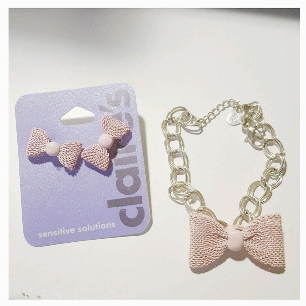 Pastel pink and silver Bracelet and Earrings Pack